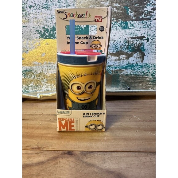 Minions 2 In 1 Snack & Drink Cup -8oz Snackeez! Jr New. - Picture 1 of 5